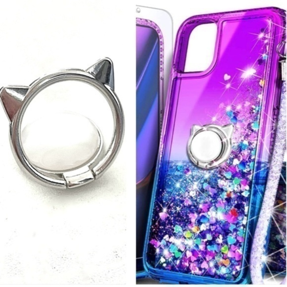 5 for $25! Kitty Cat Moonstone - Pearl Look Ring Cellphone Holder!